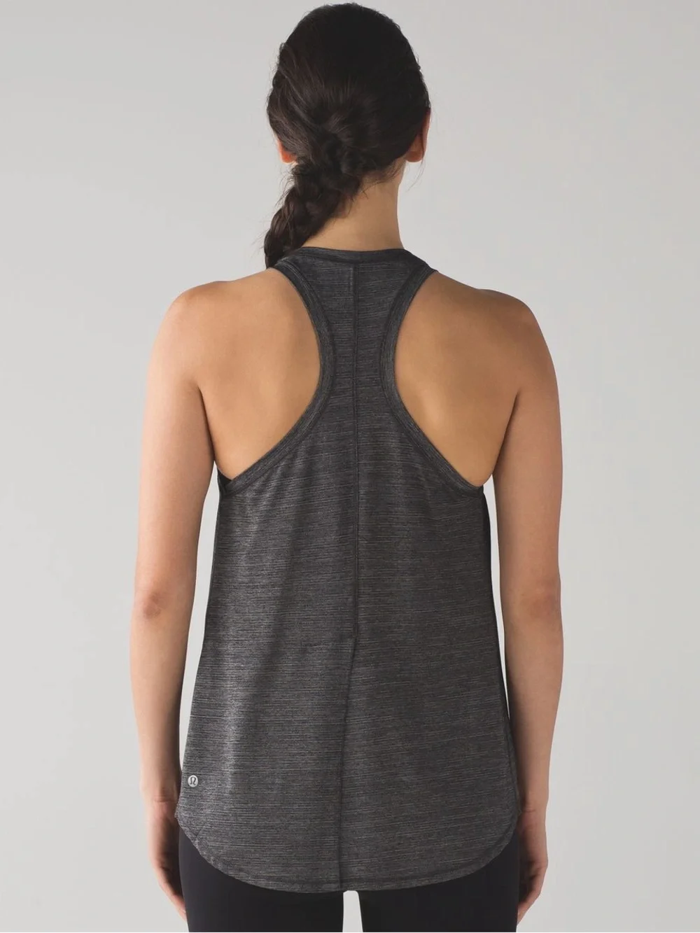 Lululemon Hot Like Agni Singlet Tank Top Racerback Heathered Black Size 8